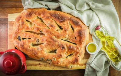 Fougasse With Olives, French Leaf Bread