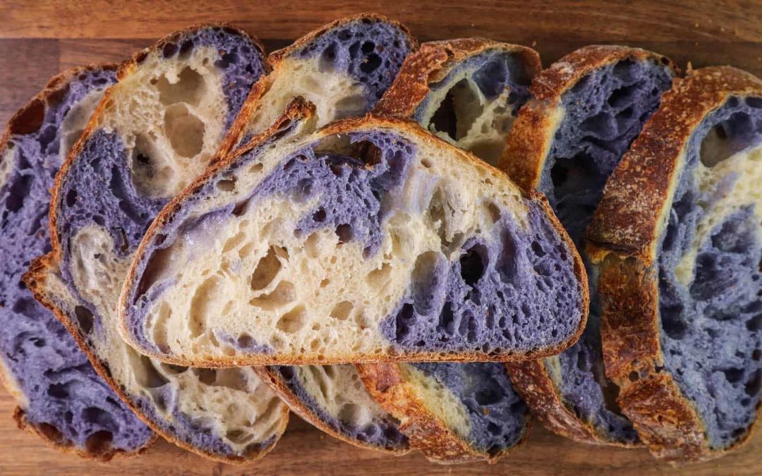 Butterfly Pea Flower Tea Sourdough Bread