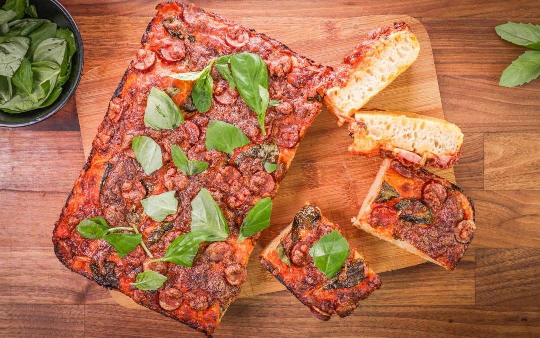 No-Knead Sourdough Pan Pizza Recipe