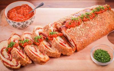 Stromboli with a Delicious Tomato Sauce on the Side