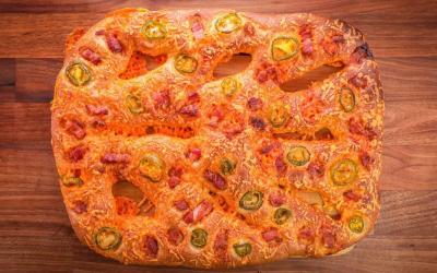 Fougasse With Bacon, Cheese & Jalapenos