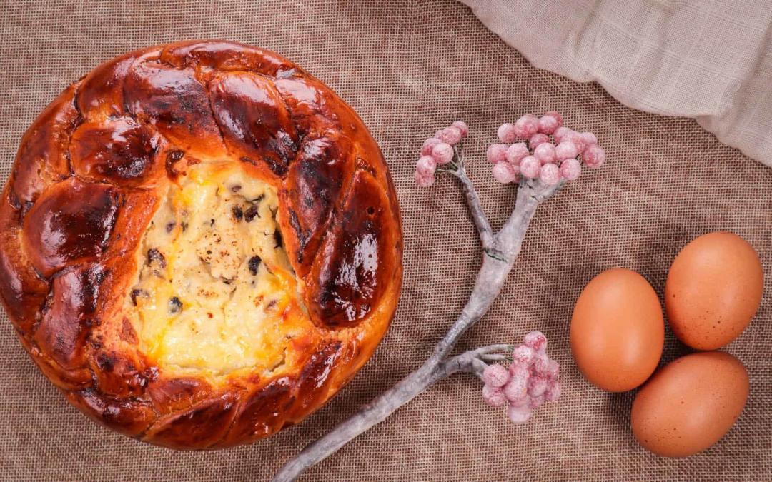 Romanian Pasca, Sweet Cottage Cheese Filled Easter Bread