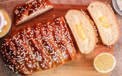 Beautiful Braided Lemon Loaf with Lemon Curd & Cream Cheese