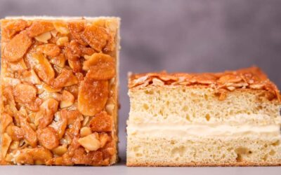 Amazing Almond Topped Diplomat Cream Filled Bee Sting Cake Recipe